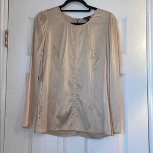Ann Taylor Cream Long Sleeve Top